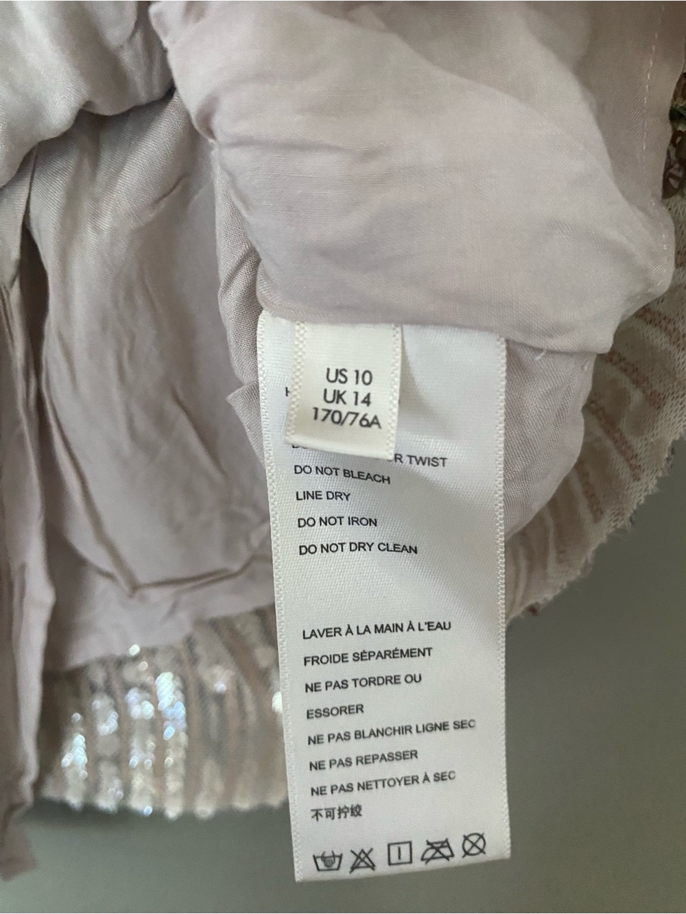 FREE PEOPLE Silver Seashell Sequin Mini Skirt Size 10 - Picture 9 of 10